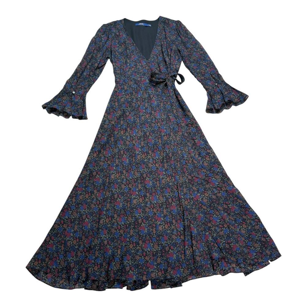 Polo Ralph Lauren Floral Georgette Wrap Dress Size 2 - Picture 3 of 7